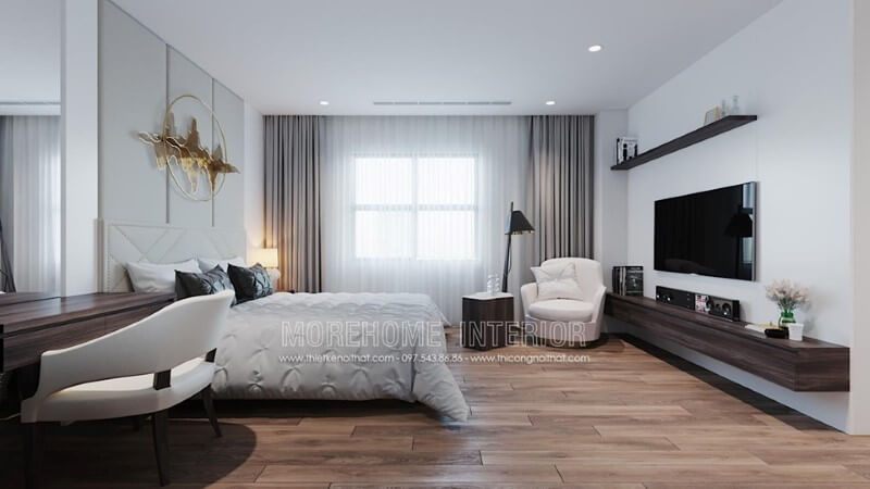Thiết kế phòng ngủ hiện đại với tông màu trắng