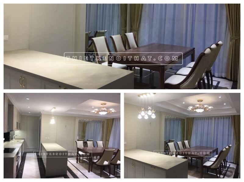 Công trình sản phẩm thi công nội thất phòng ăn chung cư Dcapital Trần Duy Hưng Cầu Giấy Hà Nội