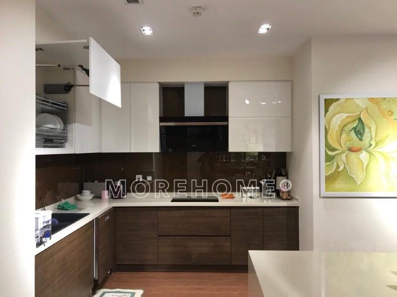 Thi công tủ bếp gỗ công nghiệp hiện đại cho căn hộ chung cư Imperia Garden Nguyễn Huy Tưởng Thanh Xuân Hà Nội